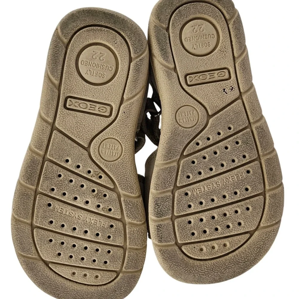 Geox Respira Toddler Girls Sandals Size 22 Silver Bow Hook‎ Loop
